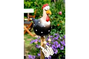 ERRCOM Poule Décoration Jardin, Statues de Poulet Jardin Décoration, Poulet en Résine Drôle Décoration de Jardin en Forme de Poule Figurine Animaux Sculptures pour Jardin, Cour, Patio