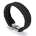 Produktbild A-Szcxtop Hand Selbstverteidigung Notfall-Paracord Bracelet mit Regulierbarer Edelstahl-Hea schwarz Black 1
