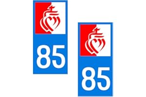 X'TREM Stickers plaque immatriculation département vendée 85 region PAYS DE LOIRE autocollant departement LA ROCHE SUR YON LES SABLES D'OLONNE SAINT JEAN DE MONTS