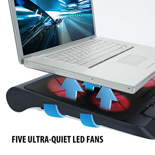 ENHANCE Notebook Kühler / Cooling Pad 5 LED Lüfter für HP Notebook Lenovo Ideapad 100 Asus E200HA Odys Winpad 10 12 Lenovo 100S HP i7 Gaming und mehr - 3