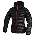 Produktbild CMP Damen Daunenjacke Outdoor Isolationsjacke warm mit Kapuze atmungsaktiv mit Beutel Piuma, Farbe:Nero-Melange-rot, Größe:42
