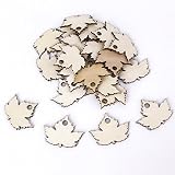 25tlg Ahorn Maple Leaf Form Holz Anhänger Geschenkanhänger Namenskarte Basteln Hochzeit Party Deko Selbstgestalten - 4