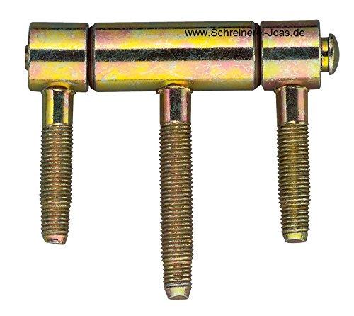 Preisvergleich Produktbild Einbohrband Haustürbänder Türbänder 20 mm 3-Teilig gelb verzinkt