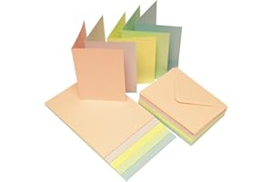 CRAFT UK LIMITED Craft UK UK 279 C6 Karte und Umschlag mit 50 Stück - Mixed Pastel pastellfarben