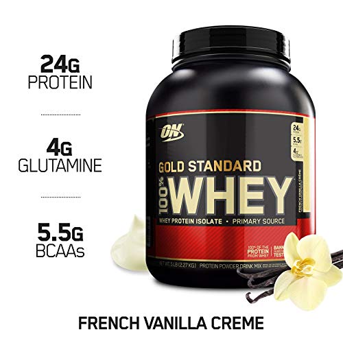 Optimum Nutrition 100% Whey Gold Standard, Proteine Whey in Polvere, Crema di Vaniglia Francese, 2.27 kg, da 68 a 77 Porzioni Nutritioni