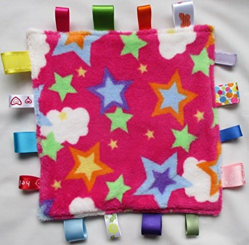 Baby taggie Security Blanket, taggy Baby Comforter - Pink Star