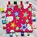 Baby taggie security blanket, taggy baby comforter - Pink Star