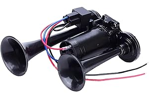 Shkalacar Kit de Bocina para Camión 600 dB, Kit de Bocinas Súper Ruidosas con Compresor Universal para Coches de 12 V, Moto, Camiones, Trenes, Barcos