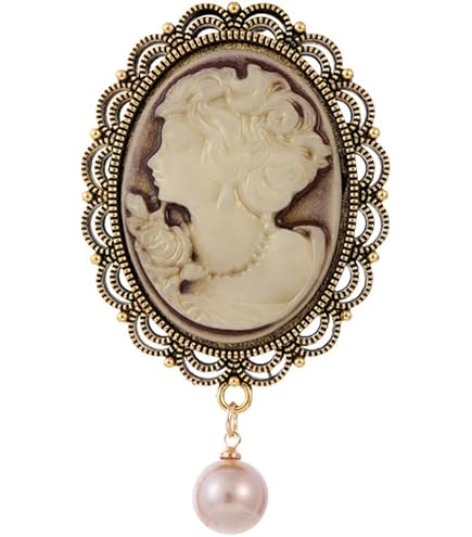 Pendentif médaillon portrait victorien miniature en or 14 carats peint à la main - En vente sur France