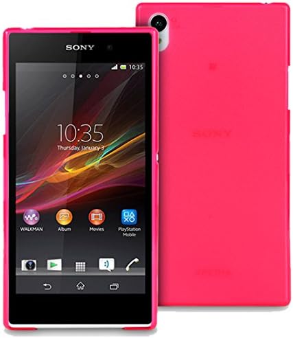 By NicenMatch - Transparent Ultra Thin Slim LightWeight Matte Back Case Cover For Sony Xperia Z1 C6902 L39h C6903 Mobile Phone Includes Free UK Delivery (Red Colour)