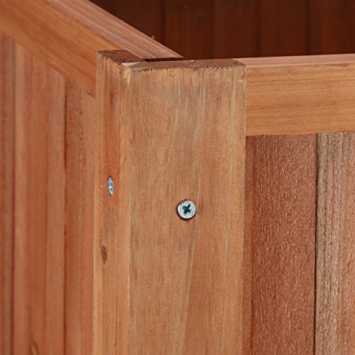 Relaxdays Hochbeet, Tannenholz, Ablagefach, 4 Beine, Pflanzkasten, Blumen, Kräuter, HBT: 80 x 88 x 43,5 cm, rotbraun - 3