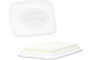 Rayher 29117102 Almohadilla para sellos de tinta Versamagic Chalk, color tinta blanca, tamaño L 9.9x6.8x1.9cm