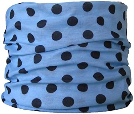 Multifunctional Headwear Polka, Black Dots on Pale Blue Background
