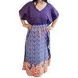 Indiatrendzs Women's Cotton Kaftan Nighty Printed Sleepwear Plus Size