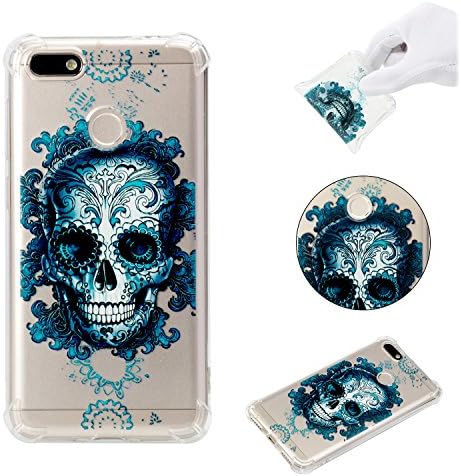 WindTeco Huawei P Smart Case, Ultra Slim Case Clear Soft Silicone Gel Protective Skin, TPU Rubber Bumper Back Case Cover for Huawei P Smart - Skeleton