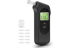 SUPAREE Etilometro Digitale Alcol Test Portatile Alcol Test Ricaricabile con Schermo LCD e 10 Bocchini Alta Precisione per Uso Personale Casa Viaggi Feste Riunione