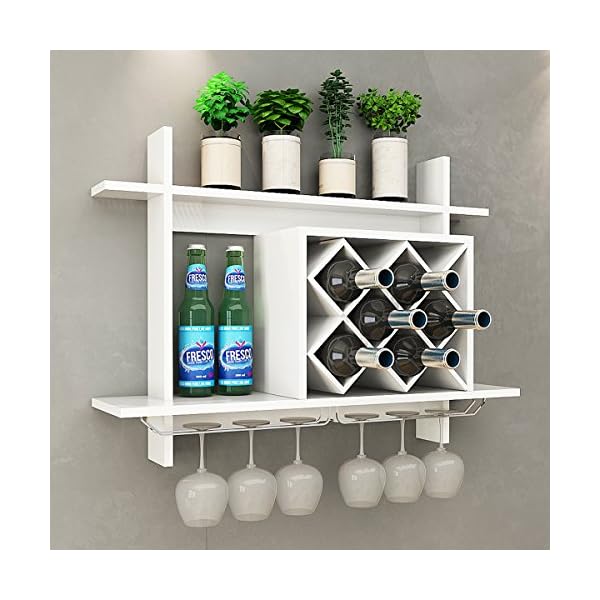 Autumn Alley Wand-Weinregal Mit Rattanfront – Stylischer Halter Für 6 Flaschen & Gläser, Platzsparend Für Küche Oder Bar