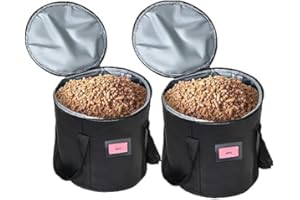 TOHONFOO Upgraded 2PCS 32LBS Pellet Grills Stay Dry Pellet Bin - Wood Pellet Storage Bag Container - Smoker Pellet Dispenser - Anti-Shock Foam Layer Reduces Wood Pellets/Charcoal Chipping