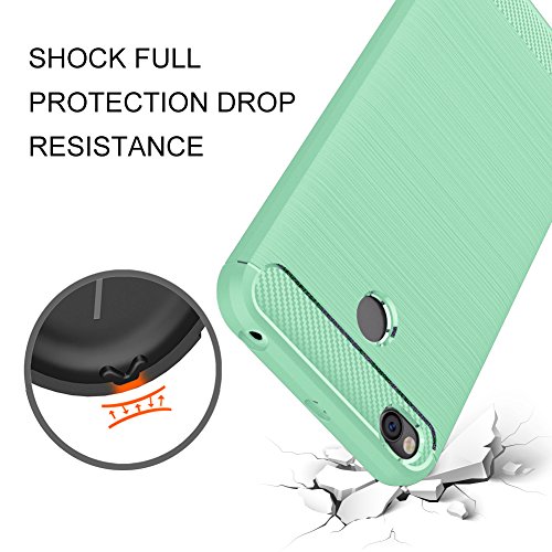 Funda Xiaomi Redmi 4X Amytech Silicona Fundas para Redmi 4X Carcasa Xiaomi Redmi 4X Fibra de Carbono Funda Case  Verde