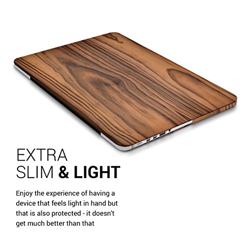 kwmobile Hardcase Laptop Hülle für Apple MacBook Pro Retina 13″ (ab Ende 2012) – Holz Maserung Design Braun dünne gummierte Schutzhülle Cover Case Tasche - 4