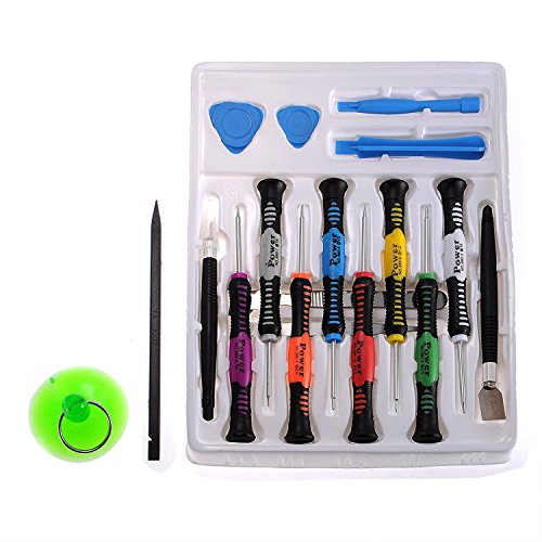 JZK® 19 In 1 Reparatur Öffnungs Werkzeug Kit Schraubendreher Set Für iPhone 3GS,4,4S,5,5S,5C,6,6 plus,6s,6s plus iPad 1,2,3,4 iPod iTouch PSP NDS & HTC ,Samung Galaxy S3 , S4 , S5,S6 ,Note3,Note 4,Nokia, Strapazierfähiger PVC Saugnapf Mit Naylon Spugder Für Display Ersatz - 3