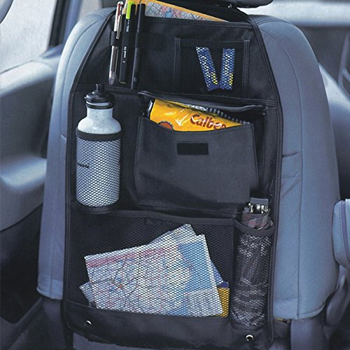 2-Pack Kids universal car back seat tidy hanging Hanger multi pocket travel Storage Bag organizer |Perfect for Car,SUV,Auto and Child Safety Seat Accessories Black