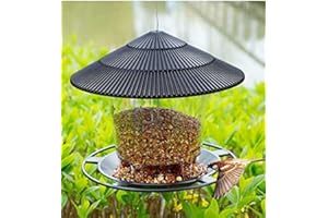 Raopuzi Nouveau 2023 Mangeoire à Oiseaux Exterieur Mangeoire Oiseaux Suspendue Grande Capacité Distributeur Graines Oiseaux Maison Oiseaux Exterieur pour Jardin Balcon (Le noir)