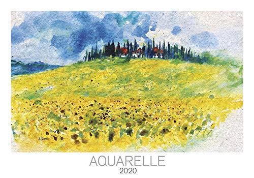 Aquarelle 2020 - Bildkalender quer (49 x 34) - Kunst - Malerei - Wandkalender