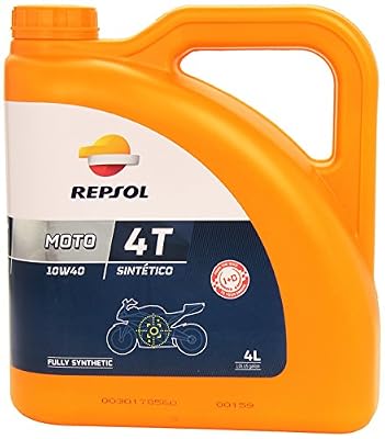 Repsol - 9990510531 :Huile à moto synthétique 4T 10W40 4 L