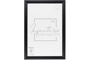 Infantasie 'N°3' Bilderrahmen DIN A1 (59,4x84,1) handgefertigt nach Maß | Schwarz Matt | MDF-Holz Design Collage Holzbilderrahmen inkl. Acrylglas und Metall Aufhänger (Querformat & Hochformat)