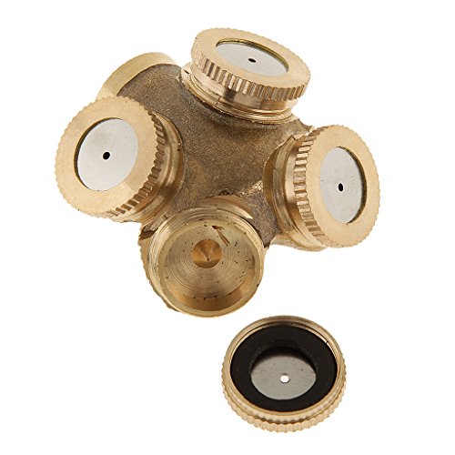 Gazechimp Messing 1/2 zoll DN15 Sprühdüse Sprinkler mit 4-Düse für Sprühkühlung Garten Rasen Autowäsche Bewässerung - 6