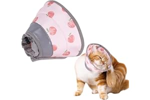 LAJUP 1 Pezzo Collare Protettivi per Gatto, Collare per Il Recupero del Gatto, Collare a Cono per Gatti Dopo l'Intervento Chirurgico, Collare Regolabile per Gatti Piccoli Medi Grandi