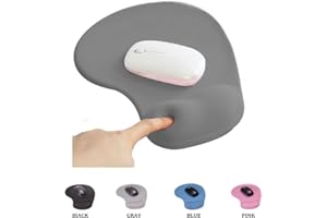 SHESHY Mouse Pad Gel, Mouse Mat with Wrist Rest - With Convenient Gel Wrist Support - Non-slip Rubber Base, Ergonomic, Gray/Black/Pink/Blue