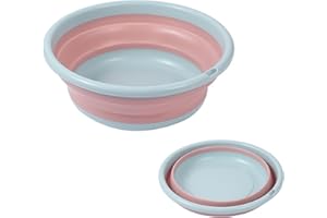 ROSPRETTY Bacinella Pieghevole, Silicone Lavabo, Bacinella Campeggio, Portatile Lavabo, Ciotola per Lavello, per Campeggio, Viaggiio, Casa o Cucina,17 * 25 * 10.5cm