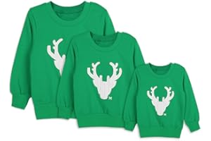 URMAGIC Noël Famille Correspondant Wapiti Sweat Parent et Enfants Renne Chandail cerf Famille Chandails à Manches Longues Mignon Enfants Maman Papa Correspondant Tenues Vacances Noël Hauts vêtements