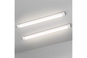 muzha 2 Packs LED Batten Lights，PC Body， 4FT 36W 4000k 3600lm,Low Profile Wall or Ceiling Surface Mounted Fitting for Home/Workshop/Office/School Restaurant (4FT)