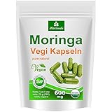 Moringa Kapseln 125 VEGI Oleifera hochdosiert 600mg - 100% Vegane Rohkost von MoriVeda (1x125)