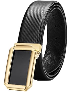 HOMEE Männer Leder Mode Business Kupfer Schnalle Gürtel