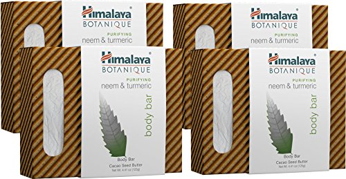 Himalaya Botanique Neem & Turmeric Cleansing Bar, 4.41 ounces Boxes (4-Pack)