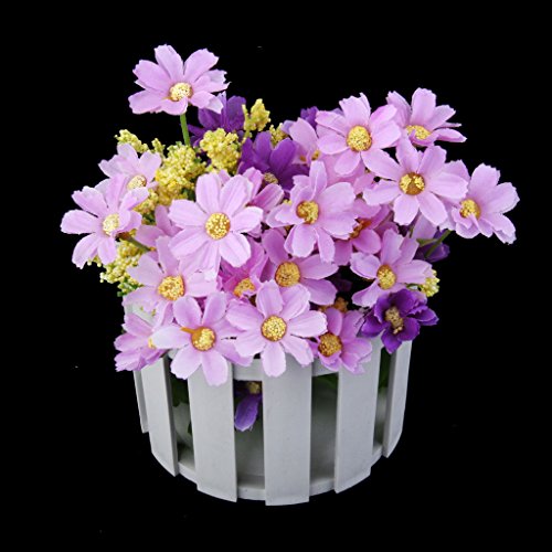 Ein Bündel gefälschte Cineraria künstlichen Blumenstrauß Hause Büro Dekor (Fuchsia und Lila) - 9