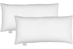 Bodyprotect Ecoline Pillows, Set of 2, 40 x 80 cm, Set of 2 Pillows, Double Pack Bedding Set Made of 100% Microfibre, Washable, White