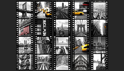 PURO TAPETE | 3 Motive zur Auswahl | Realistische Tapete ohne Rapport und Versatz | Kein sich wiederholendes Muster | 10m VLIES Tapetenrolle | City Stadt New York Film d-C-0001-j-b - 2