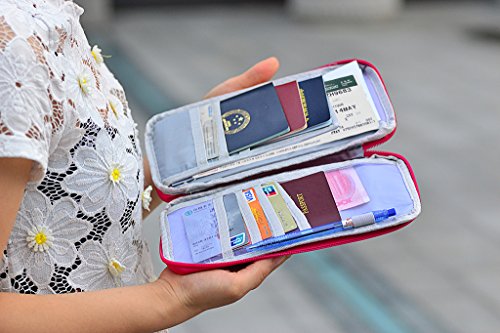 Passport and Document Travel Zip Wallet Organiser – Wine - 3