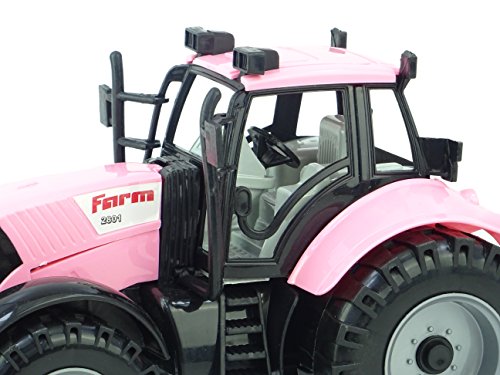 Toyland® 22cm x 12cm Reibung angetriebener Traktor mit öffnender Motorhaube (Rosa) - 4