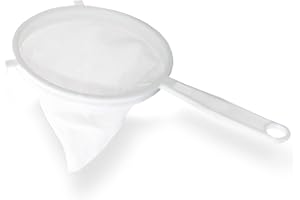 BRICOMIRAS - Colador de Cocina Multiuso de Tela 12cm | Filtro Eficiente para Aceite y Jugos | Mango de Plástico Ergonómico | Duradero y Reutilizable, Tela, 12cm