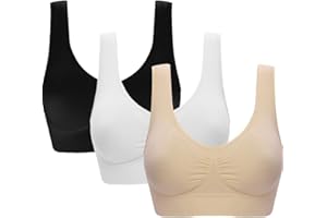 Genie Bra Super Comfort Bra, Womens Sports Bras Removable Pads Plus Size Sleep Bras for Girls in Yoga Bralette Leisure Stretch Crop Tops Vest
