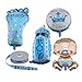 Produktbild 4er Folienballon Junge Set Baby Party Geburt Fuß Flasche Luftballons+Satin-Band
