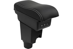 OYHCM Bracciolo Compatible with Toyota Yaris 2015-2021 Bracciolo Console Centrale Braccioli Poggiabraccio Braccio Vano Portaoggetti Doppio Spazio di Archiviazione Pelle Nera