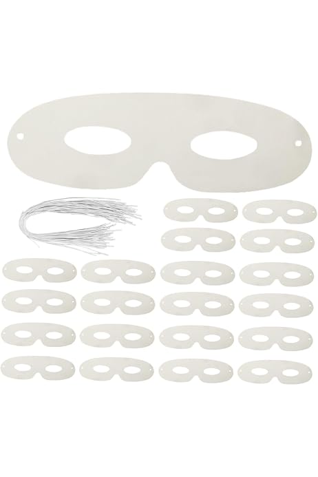 80 Masques Vierges à Décorer JOINPAYA - DIY Carnaval, Fête, Enfants, 18.5x6.5cm En Papier