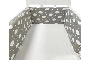 GYCF Cojín Barandilla de Seguridad para Niños, Protector de Cama, Suave Transpirable Alfombra Anticolisión para El Hogar Fácil, Protección Integral para Evitar Colisiones,A01,150x30CM